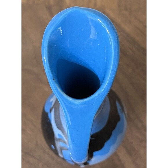 Paden City Artware Ceramic Pitcher Vase Modern Farmhouse Country Boho Blue - Picture 5 of 10